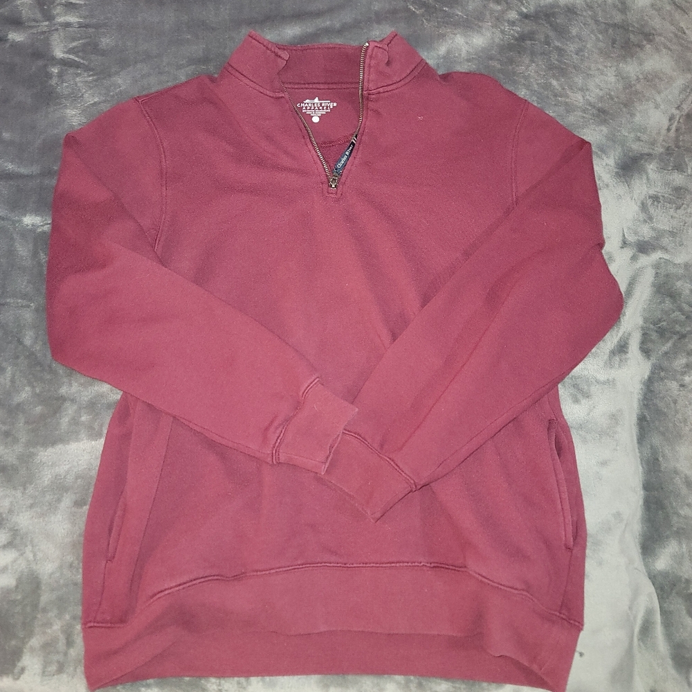 CHARLES RIVER (Size L) ¼zip jacket with pockets Mens